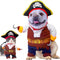 Dog Costume Pirates of The Caribbean Style - Funny Halloween Cosplay for Small to Medium Dogs & Cats, Corsair Dress Up