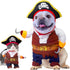 Dog Costume Pirates of The Caribbean Style - Funny Halloween Cosplay for Small to Medium Dogs & Cats, Corsair Dress Up