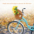 Kids Bike Basket Set, Handwoven Rattan Basket for Bike Scooter Tricycle with Lid and Shoulder Strap