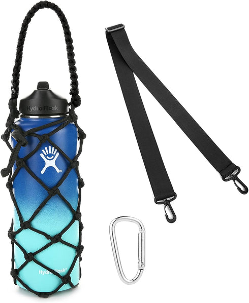 Water Bottle Carrier Strap, Wine Cup Holder for Sports Bottle Sling, Fits 17-25oz, 32oz-40oz, 64oz