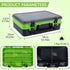 THKFISH Fishing Tackle Box Organizer, Double Layer Storage Box with Adjustable Dividers, 14.96 * 10.23 * 4.5in Green