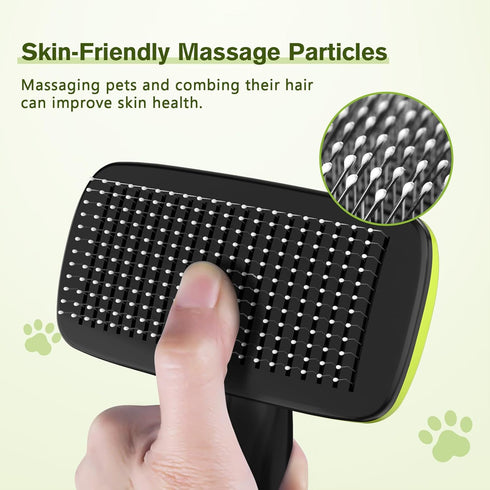 Pecute Self-Cleaning Slicker Brush for Dogs, Cats, Lightweight Brush for Shedding and Grooming, Removes Loose Fur