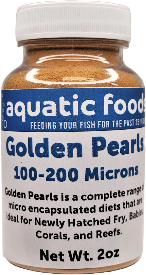 Aquatic Foods Inc. Golden Pearls 100-200 Micron Powder for Fry, Babies of Shrimp, Axolotls, Discus,