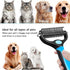 Dog Brush for Shedding - 2 Sided Deshedding Comb for Short & Long Haired Dogs, Cats & Pets - Blue