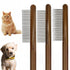 3 Pack Solid Wood Combs for Cats and Dogs - Tangle and Knot Remover - Flea Lice Comb with Rounded Stainless Steel Teeth