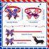 24PCS 4th of July Dog Bow Tie Collar - Adjustable Star Stripe Patriotic Pet Bow Tie for Independence Day