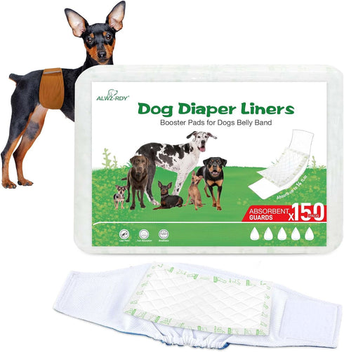 Dog Diaper Liners 100ct,Super Leak Proof and Absorption Disposable Dog Diaper Booster