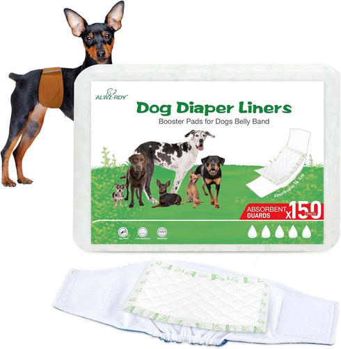 Dog Diaper Liners 100ct Super Absorption Disposable Dog Diaper Booster Pads Leak-Proof