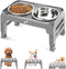 Elevated Dog Bowls for Small Medium Dogs, 3 Height Adjustable Stand with 2 Thick 6" Stainless Steel Bowls