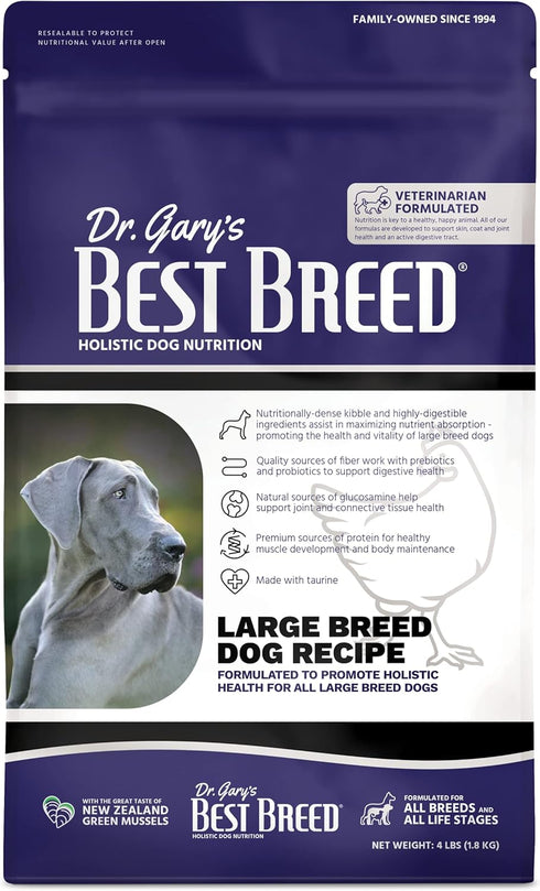 Best Breed Large Breed Dog Diet, Natural Dry Dog Food Made in USA - 4lbs.