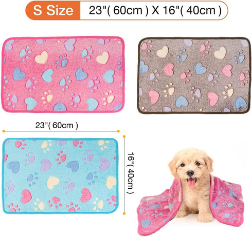 Pet Soft Blankets for Dogs - Fluffy Blankets for Small, Medium & Large Dogs, Cute Print Pet Throw Puppy Blankets Fleece