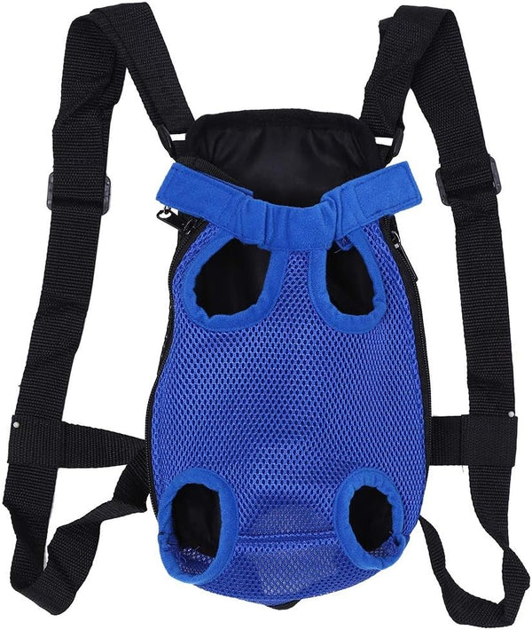 Pet Carrier Backpack, Fashionable Dog Five Holes Backpack Front Chest Tote Carrier (Dark Blue S)