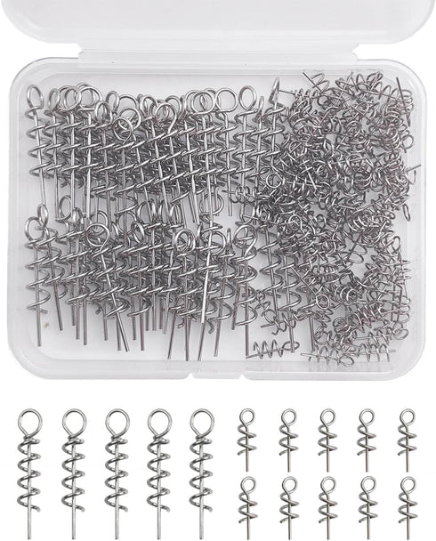 Twist Lock Hook Centering Pin Spring for Fishing, 150pcs/box, Length 0.6in-1.4in