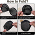 1PC 9.8'' Foldable Flying Disc Fans with Bags, DIY Handheld Black Egde Fabric Folding Fan for Outdoor Game Activities
