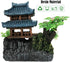 Aquarium Classical Resin Castle Decorations, Realistic Details Castle with Green Leaf for Fish Tank Accessories