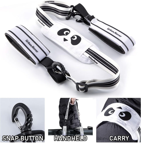 Ski Carrier Strap - Adjustable Padded Shoulder Carrying Strap for Ski and Pole, Portable Downhill Gear