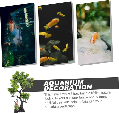 Decor Bonsai Tree Fake Model for Fish Tank - Fish Tank Supplies and Accessories, Plastic Aquarium Tree