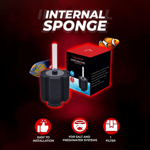 180 CAF-180 Aquatop Internal Sponge Filter Up to Gallons Includes Free Air Stone Mechanical & Biological Filtration