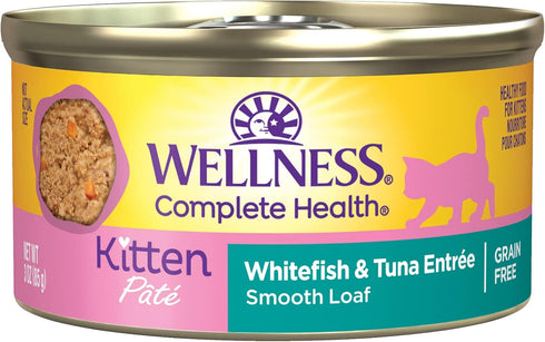 Wellness Complete Health Grain-Free Wet Canned Cat Food - Natural Ingredients, Real Meat, Smooth Pate, 3 oz, Pack of 24