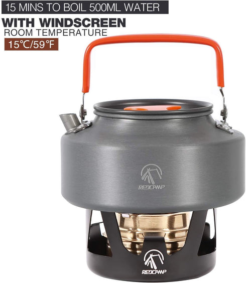 REDCAMP Mini Alcohol Stove for Backpacking - Lightweight Brass Spirit Burner with Aluminium Stand for Camping Hiking