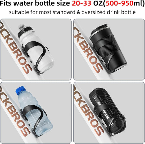 ROCKBROS Lightweight Sturdy Alloy Aluminum Bike Water Bottle Holder - Bike Cup Cage for Road & Mountain Bikes