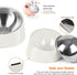 Tilted Angle Dog Bowl, 15° Slanted Stainless Steel Pet Feeder, Non-Slip & Non-Spill with Elevated Melamine Stand, White
