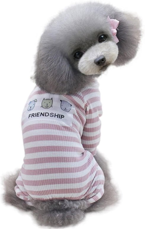 Dogs PJS Clothes for Small Dogs - Girl Puppy Pajamas Long Sleeved Onsie Warm Coats Jumpers Outfits