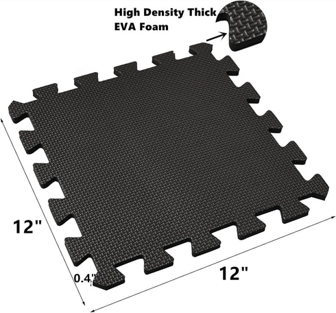 16 12" 12" 0.4" DEAYOU Tiles Interlocking Foam Mat Floor Tiles, x EVA Foam Puzzle Mat with Borders, Thick Soft