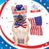 Dog Independence Day Costume 3PCS 4th July Dog Hat USA Stars Sunglasses American Flag Bow Tie Collar Medium Large Dogs Cat Patriotic Outfit Accessories (Stars Style 3PCS, USA Red Blue and White)