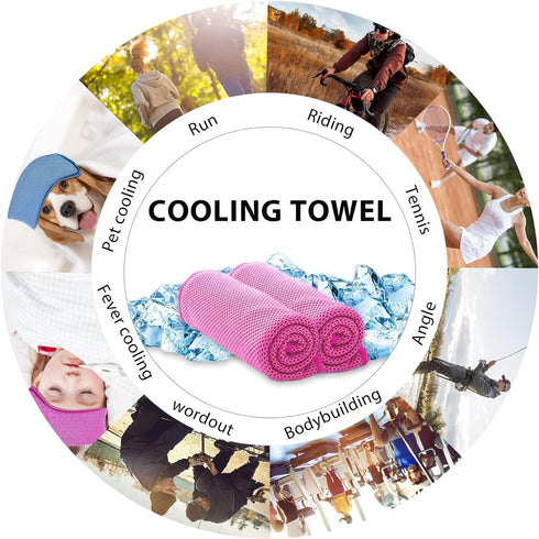 Sukeen Cooling Towel (40"x12"), Microfiber Soft Breathable Chilly Towel for Yoga, Golf, Gym, Camping, Running, Workout