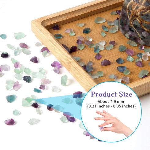 Polished Fluorite Gravel Rocks Bulk, 0.9 Lb/405g Natural Tumbled Crystal Chips for Fish Turtle Tank Decor