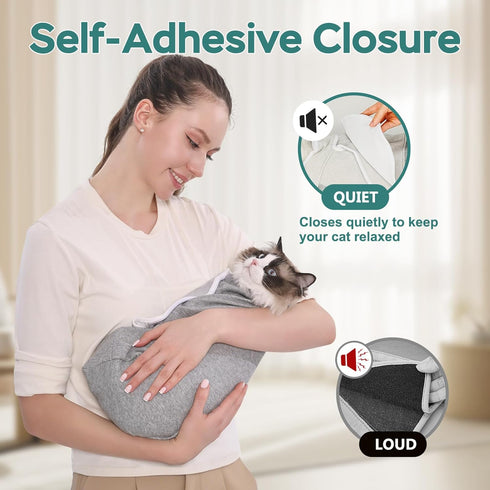 Pawfun Cozy Self-Adhesive Cat Grooming Wrap, Cat Wrap for Cutting Nails, Breathable Anti-Scratch Cats Swaddle Bag