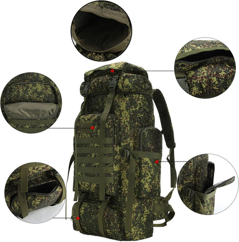Hiking Backpack for Men, 70L/100L Military Rucksack, Molle 3 Days Assault Pack for Camping
