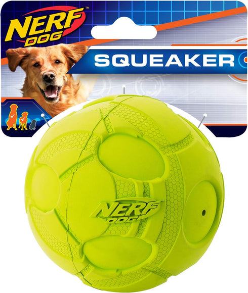 Nerf Dog Bash Squeak Ball, 3.8in, Green