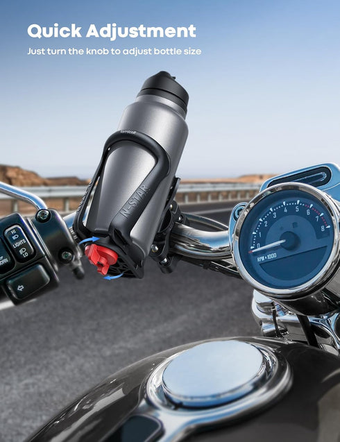 Lamicall Bike Water Bottle Holder for 1.9-2.8" Diameter Bottles, Handlebar & Frame Motorcycle Cup Holder