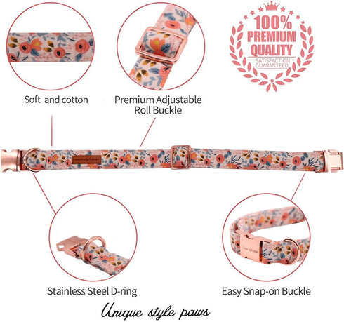 Unique Style Paws Dog Collar Bow Tie Collar, Adjustable for Small Medium Large Dogs and Cats