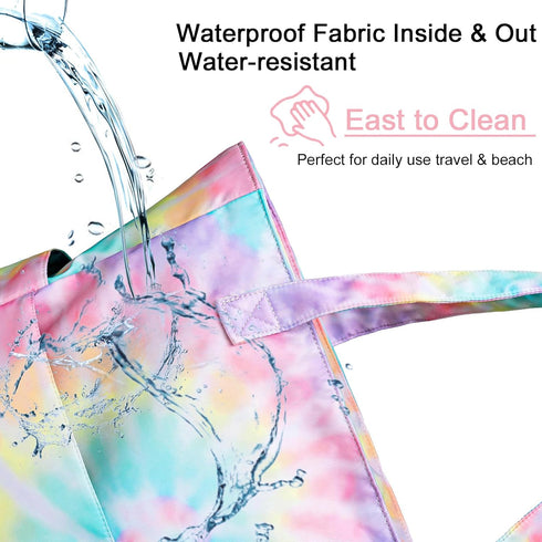 CAMTOP Foldable Waterproof Beach Tote Bag for Women and Girls with Zipper