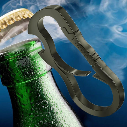 Idakekiy Dual Carabiner Keychain Multi Tool with Key Chain Bottle Opener for Keys