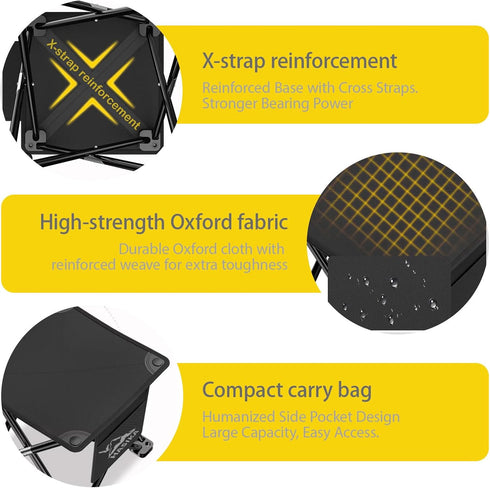 2 Pack 400lbs HASIKA Collapsible Stool Foot Rest Folding Stool Portable Outdoor Ottoman Strong Support Camping Stool