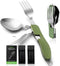 HIKENTURE Camping Utensils 2 Pack - 4-In-1 Stainless Steel Spoon Fork Knife Set for Backpacking Travel