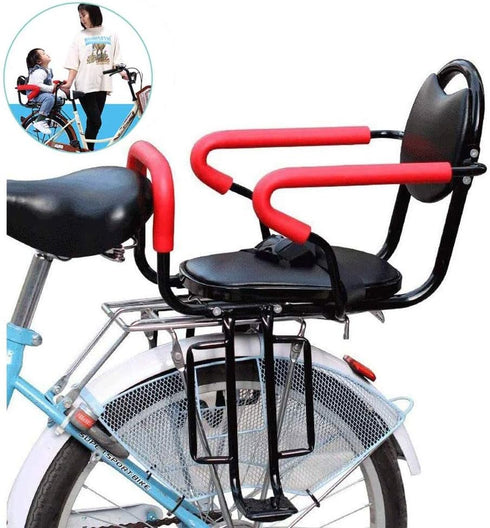 Wing Enterprises Child Bicycle Seat Rear Mounted, Metal Bike Seat Back Mount Safety Baby