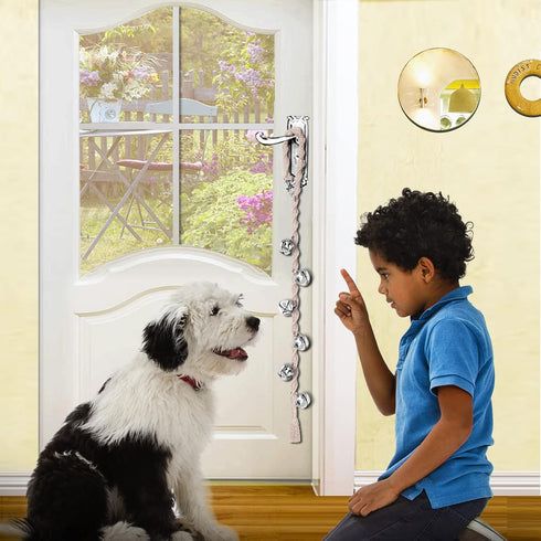 GINIDEAR Dog Bells to Go Outside & Puppy Potty Training, Adjustable Dog Door Bell Ring to Go Potty, Handmade