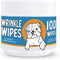 Wrinkle Wipes for Dogs - 100 Count Dog Wipes for French Bulldog, English Bulldog, Pugs - Cleaning & Soothes