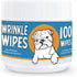 Wrinkle Wipes for Dogs - 100 Count Dog Wipes for French Bulldog, English Bulldog, Pugs - Cleaning & Soothes