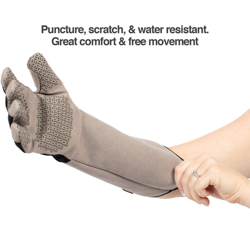 PetFusion Multipurpose Pet Glove for Grooming, Vet Trips, Handling - Puncture & Scratch Resistant, Water Resistant, Grey