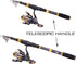 Sougayilang Fishing Rod Reel Combos Carbon Fiber Telescopic Fishing pole with Spinning Reel for Travel Saltwater