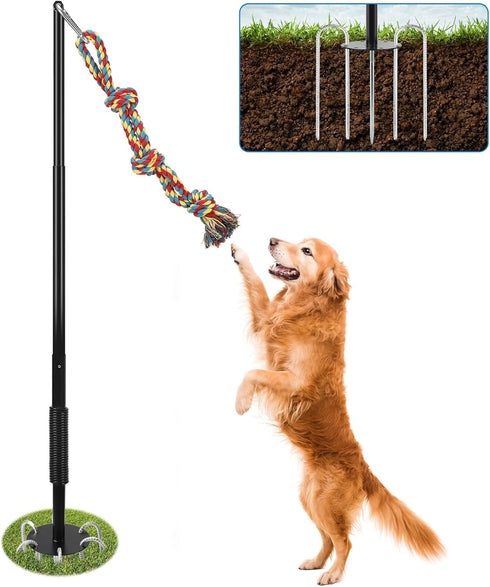 Tether Tug Outdoor Dog Toy - Interactive Tug of War Exercise Game