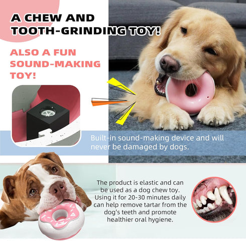 Indestructible Dog Chew Toys for Aggressive Chewers, Tough Squeaky Toys for Small/Medium/Large Breeds, Creamy Scent