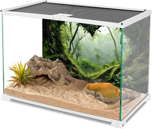 AWERT 72x24 inches Polyester Tropical Rainforest Background, Stream Green Huge Tree Reptile Habitat Decor