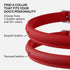 CollarDirect Rolled Leather Dog Collar, Soft Padded Round Puppy Collar, Handmade Genuine Leather, 13 Colors (15-19